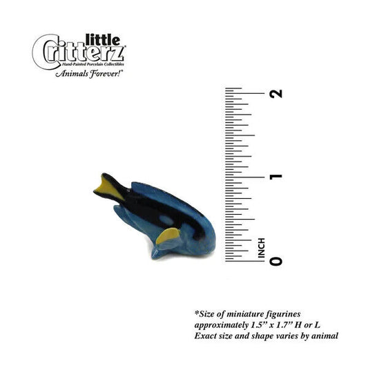 Little Critterz Miniature Collectors Blue Tang Fish "Hippo" Porcelain Figurine