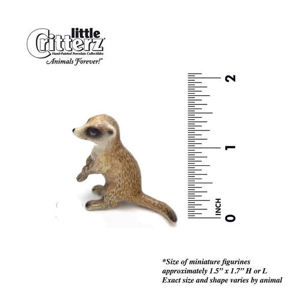 Little Critterz Miniature Collectors Meerkat "Lookout" Porcelain Figurine