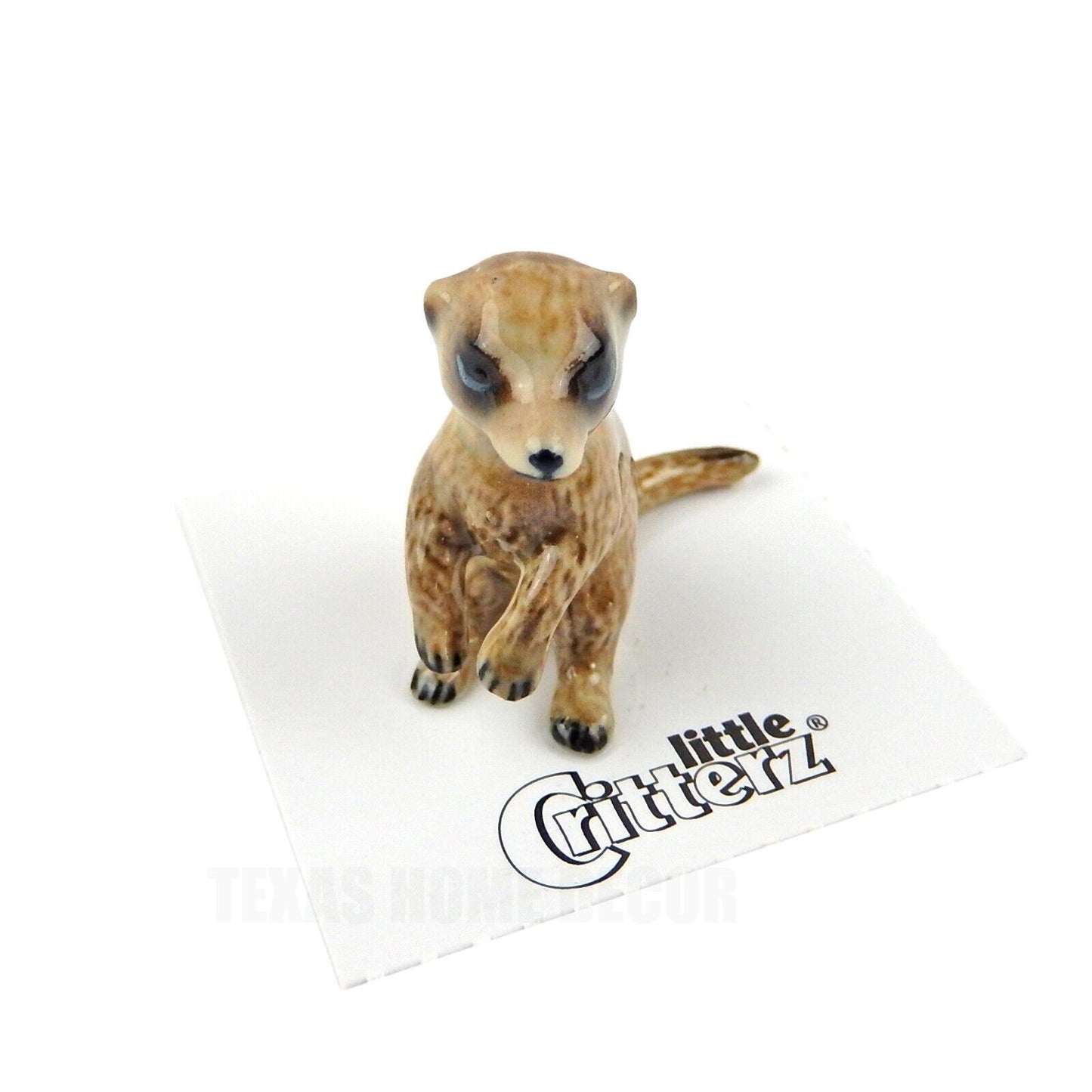 Little Critterz Miniature Collectors Meerkat "Lookout" Porcelain Figurine