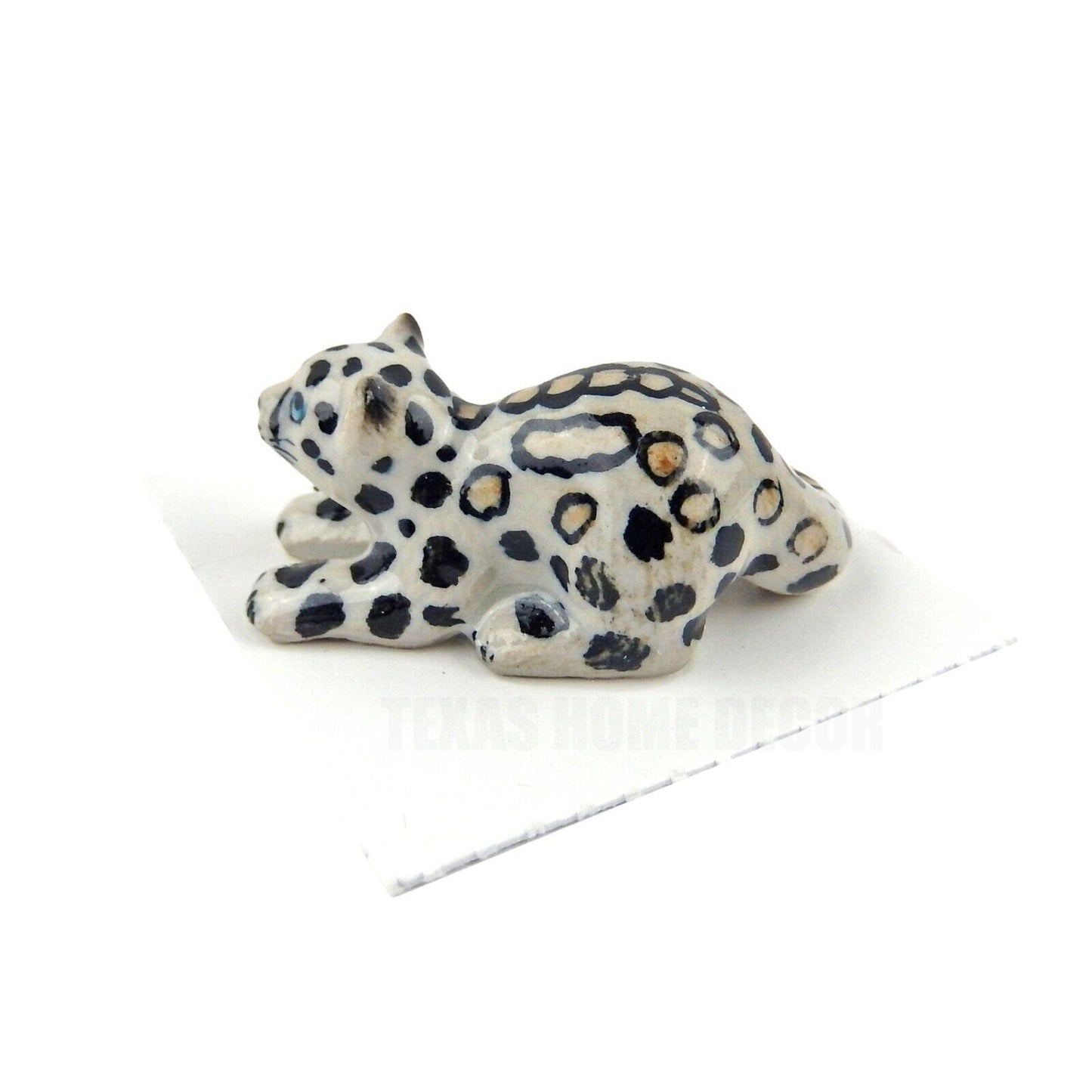 Little Critterz Miniature Collectors Snow Leopard Cub "King" Porcelain Figurine