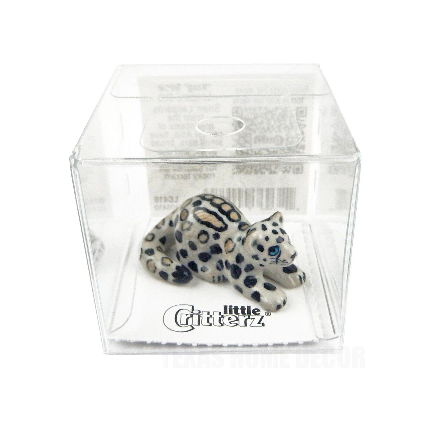 Little Critterz Miniature Collectors Snow Leopard Cub "King" Porcelain Figurine