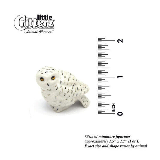 Little Critterz Miniature Collectors Snowy Owl "Ghost" Porcelain Figurine
