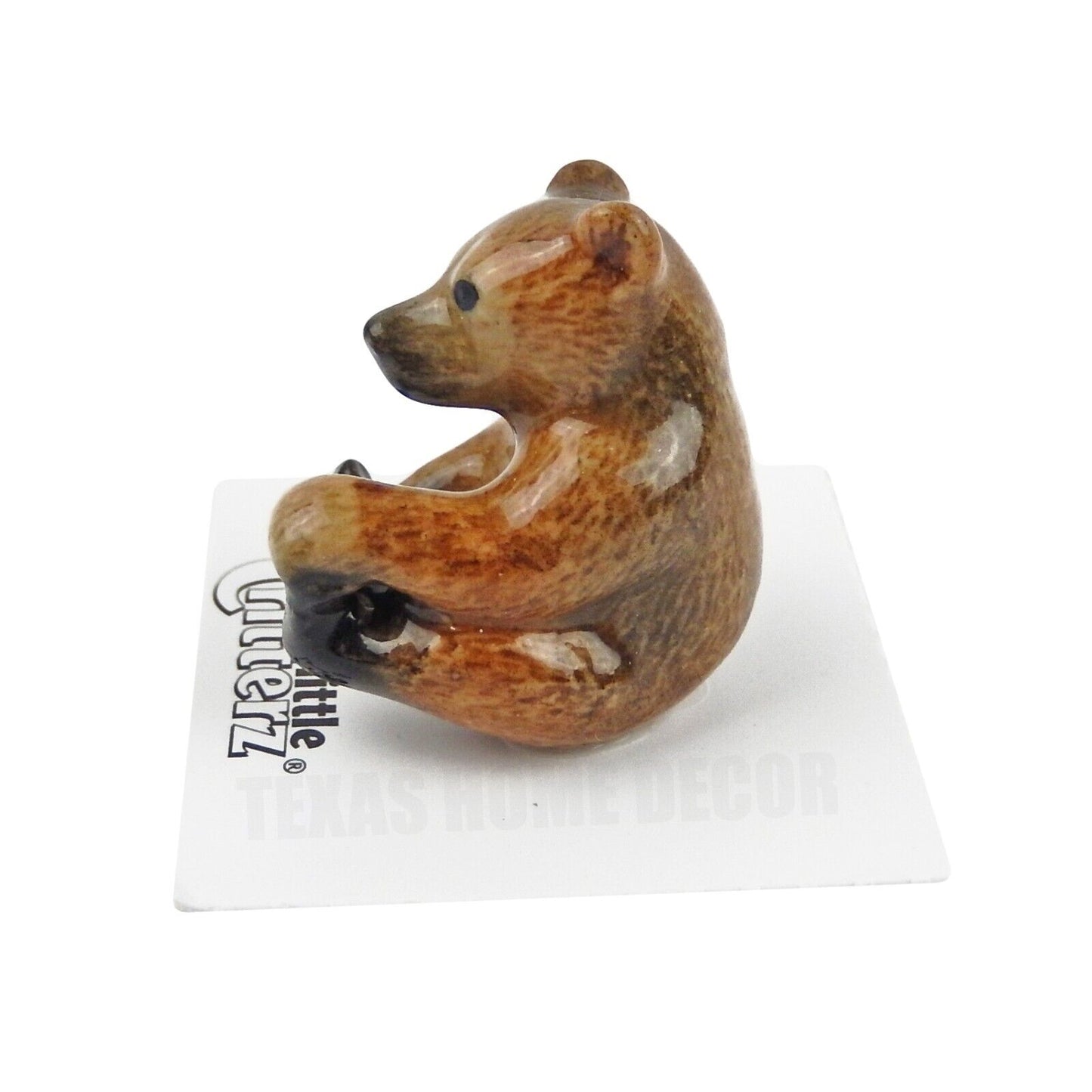 Little Critterz Miniature Collectors Brown Bear Cub "Bernie" Porcelain Figurine