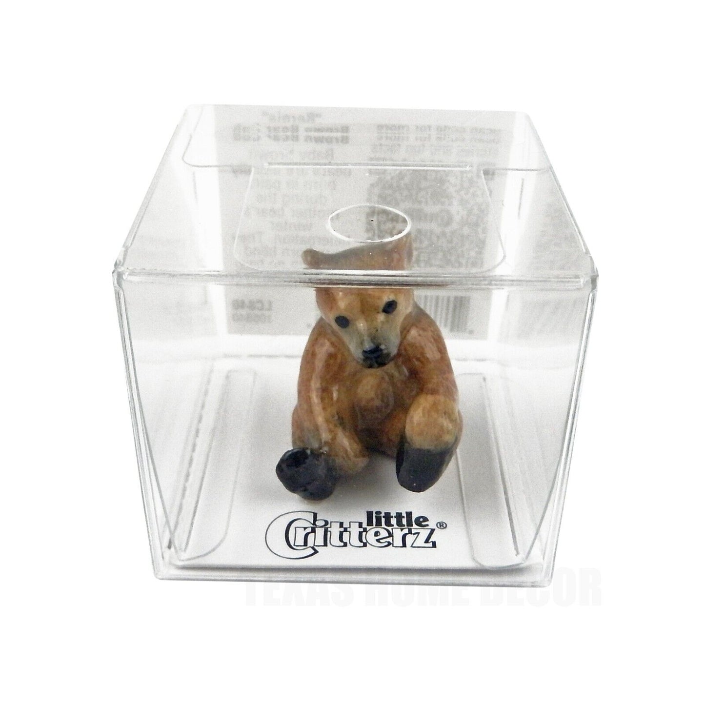 Little Critterz Miniature Collectors Brown Bear Cub "Bernie" Porcelain Figurine