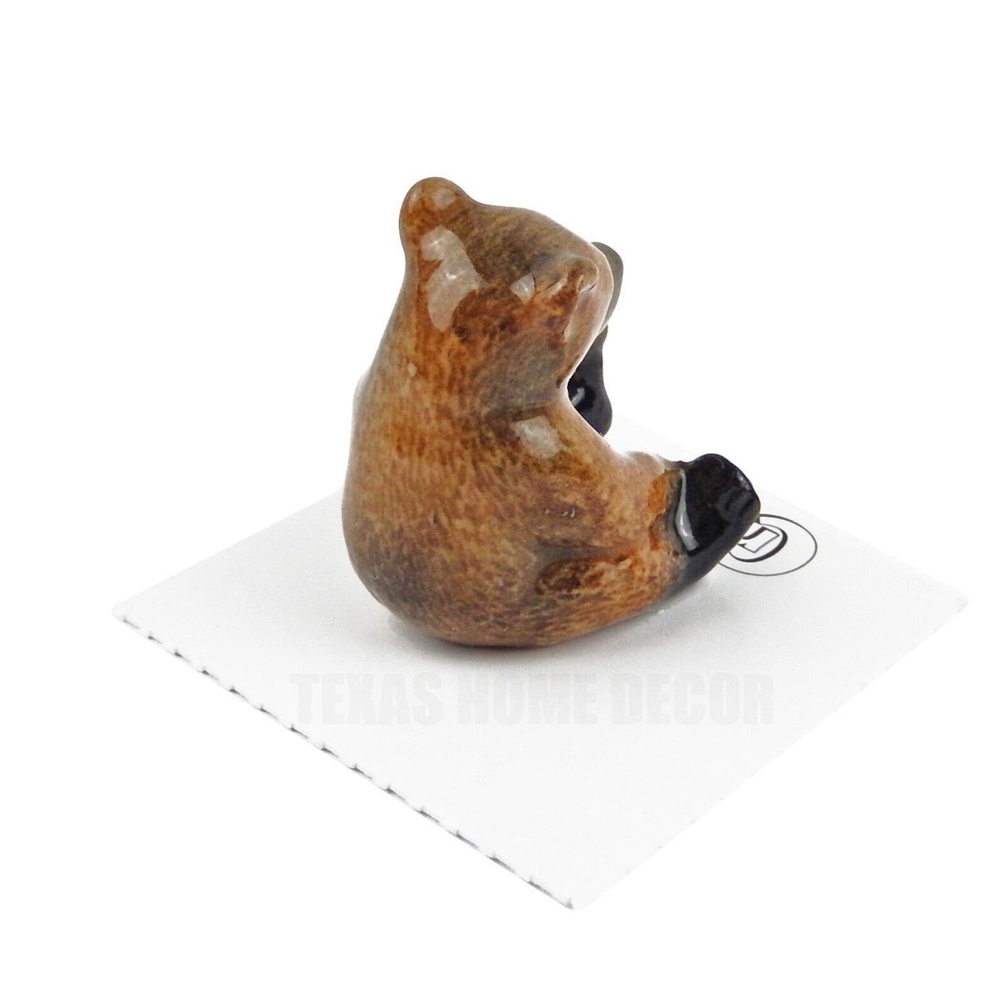Little Critterz Miniature Collectors Brown Bear Cub "Bernie" Porcelain Figurine