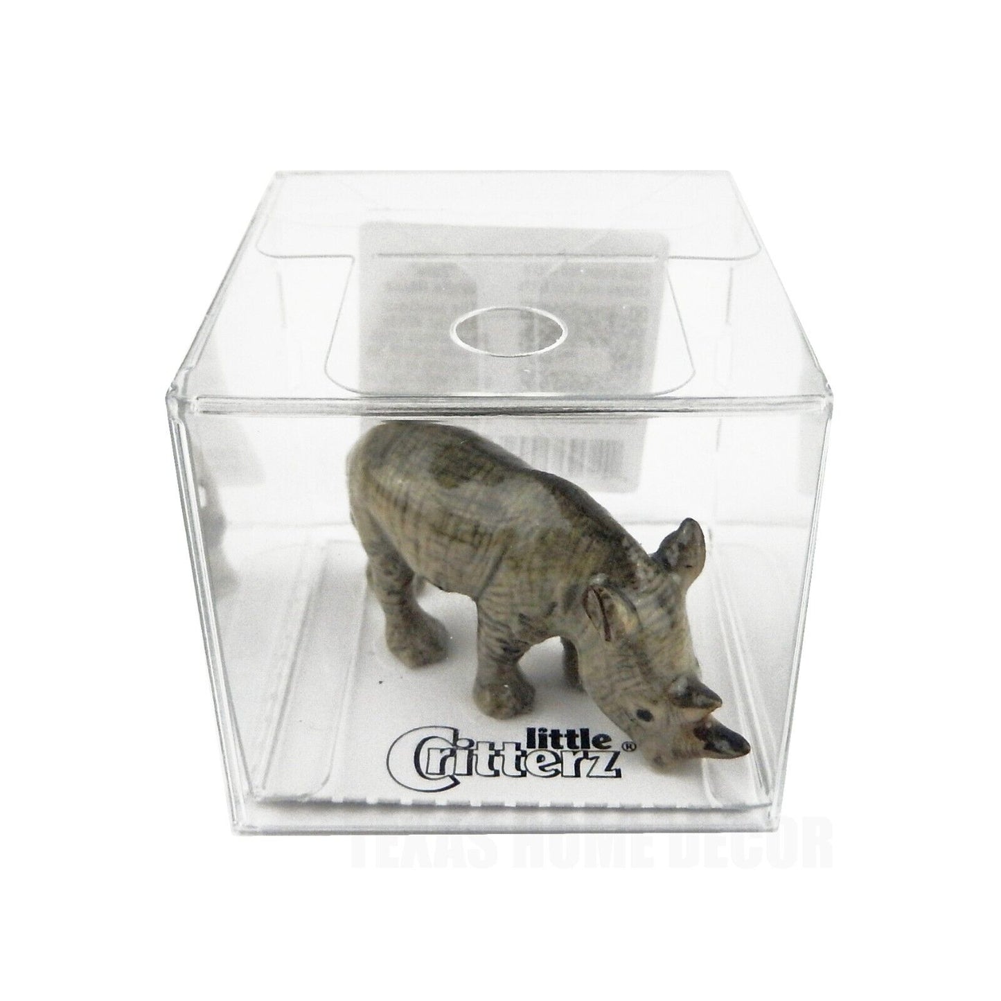 Little Critterz Miniature Collectors White Rhino "Zulu" Porcelain Figurine