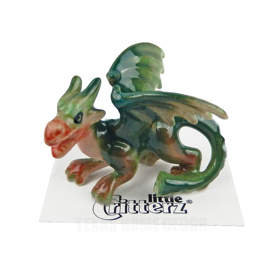 Little Critterz Miniature Collectors Western Dragon "Draco" Porcelain Figurine