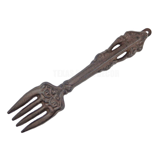 Rustic Cast Iron Decorative Fork Kitchen Wall Decor Heavy Duty Floral Accents