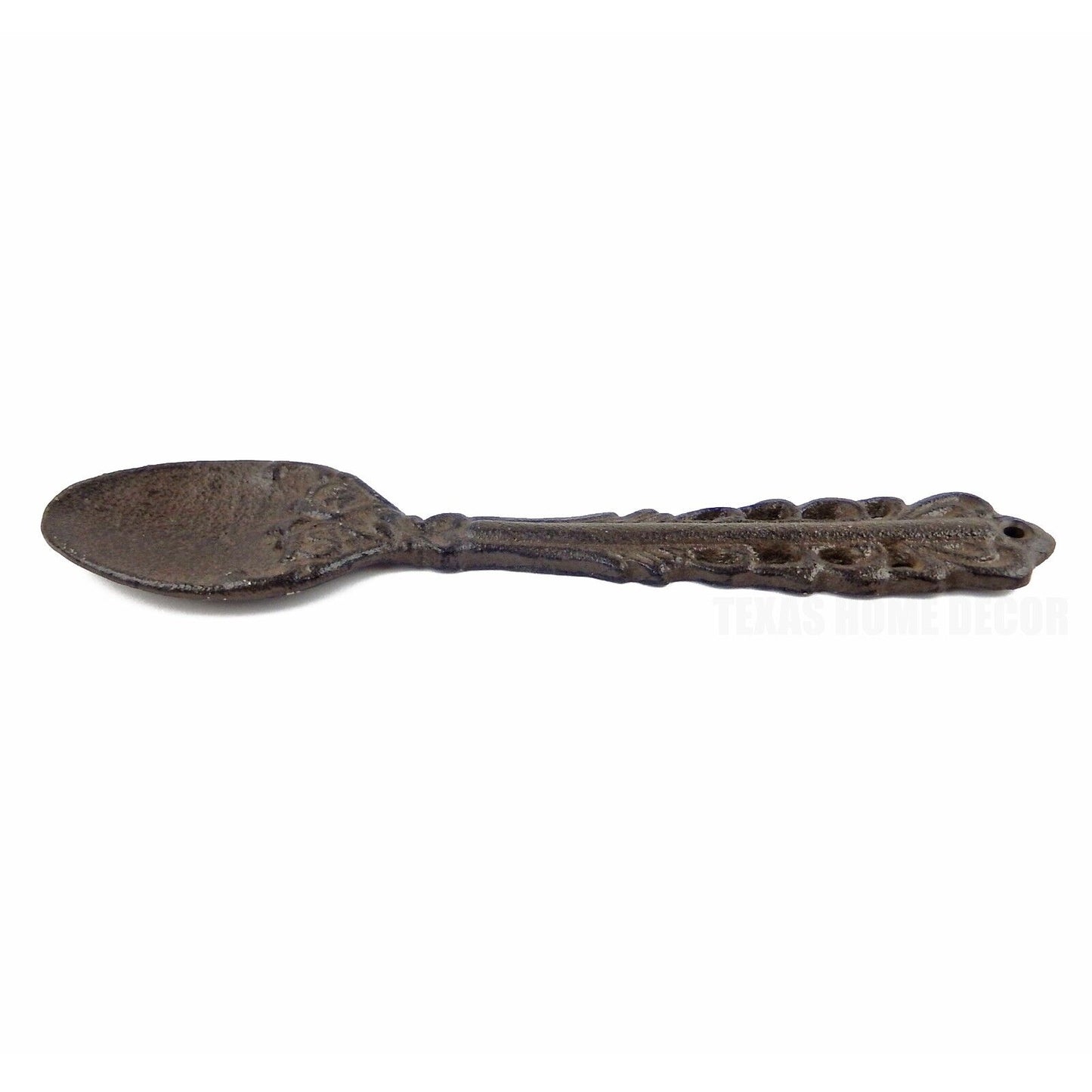 Rustic Cast Iron Decorative Spoon Kitchen Wall Decor Heavy Duty Floral Accents