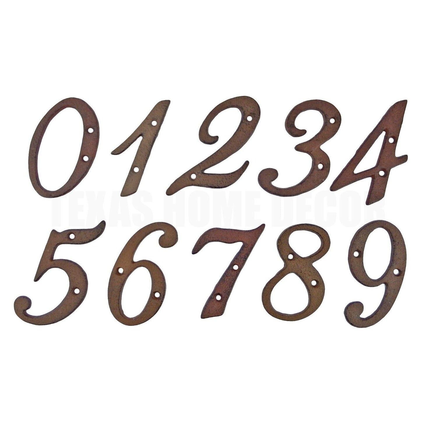 Metal House Numbers Street Address 4 inch Rustic Cast Iron Pick #'s from 0-9