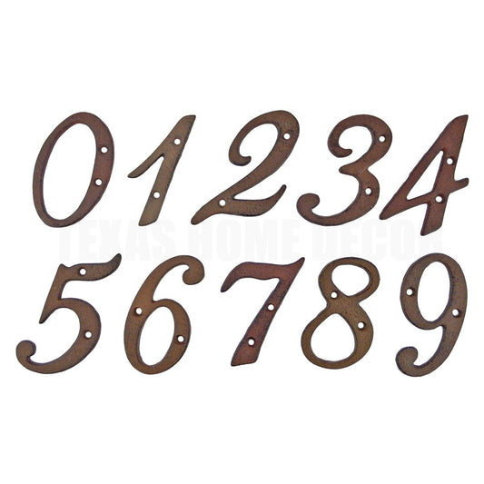 Metal House Numbers Street Address 4 inch Rustic Cast Iron Pick #'s from 0-9