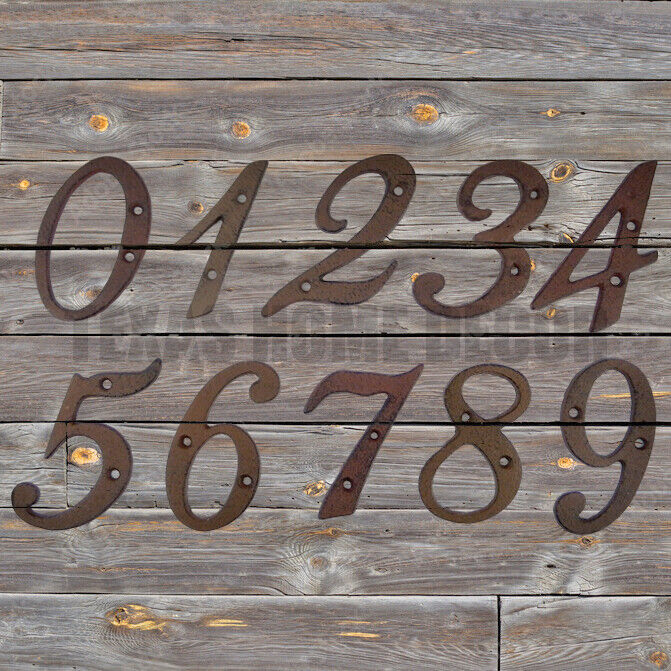 Metal House Numbers Street Address 4 inch Rustic Cast Iron Pick #'s from 0-9