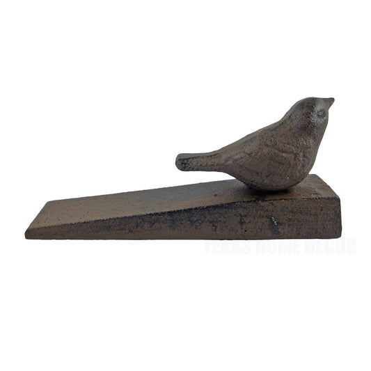 Bird Doorstop Wedge Cast Iron Rustic Antique Brown Finish Home & Garden Decor