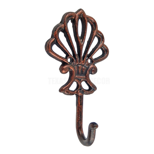 Fleur De Lis Wall Hook Cast Iron Key Towel Coat Hanger Rustic Copper Finish