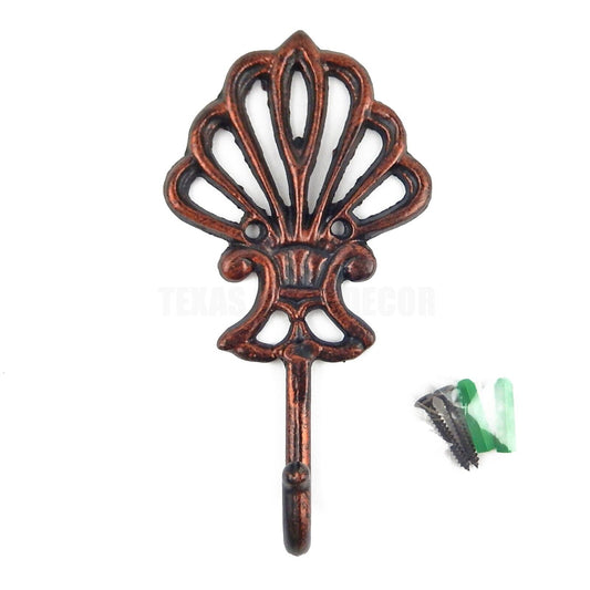 Fleur De Lis Wall Hook Cast Iron Key Towel Coat Hanger Rustic Copper Finish