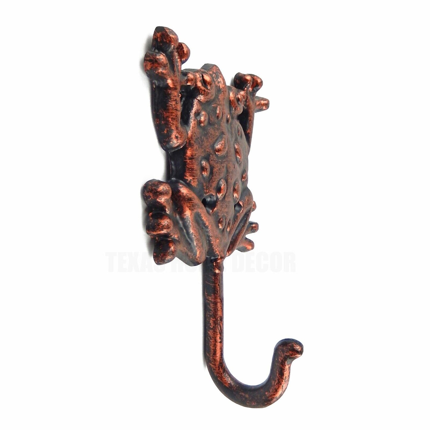 Metal Frog Wall Hook Cast Iron Key Towel Coat Hanger Rustic Copper Finish