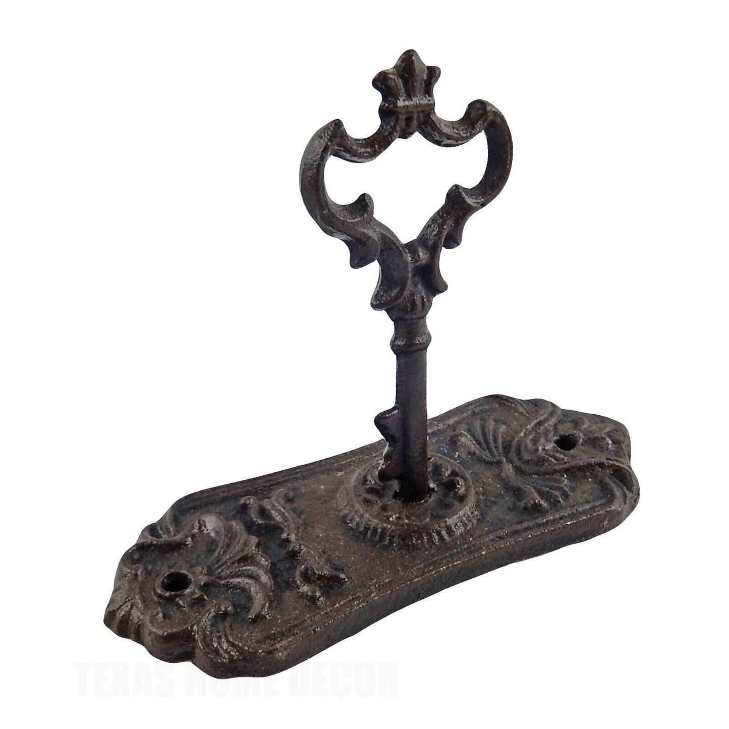 Victorian Key in Lock Hook Coat Holder Hat Towel Hanger Cast Iron Vintage Style