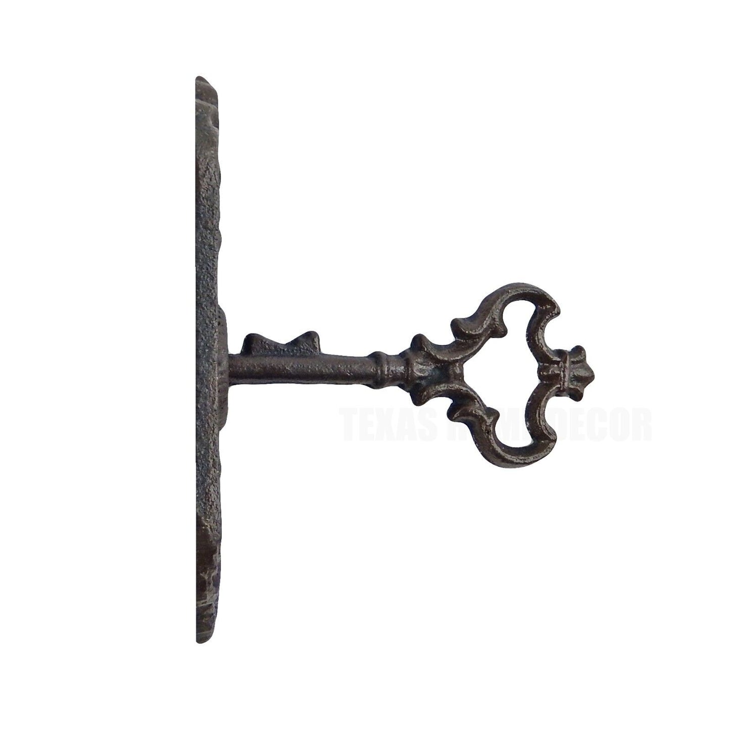 Victorian Key in Lock Hook Coat Holder Hat Towel Hanger Cast Iron Vintage Style