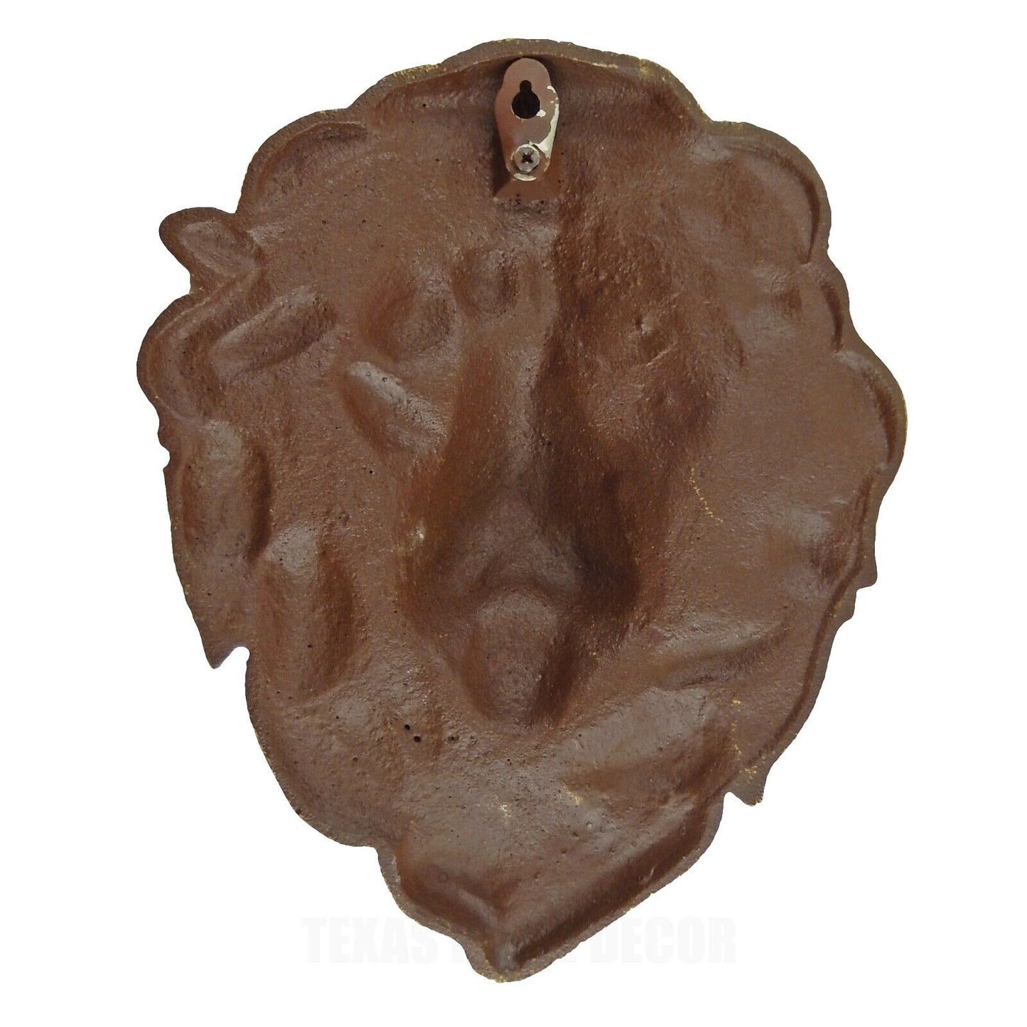 Lion Head Wall Decor Cast Iron Heavy Duty Sculpture Antique Gold 10 x 8 inch