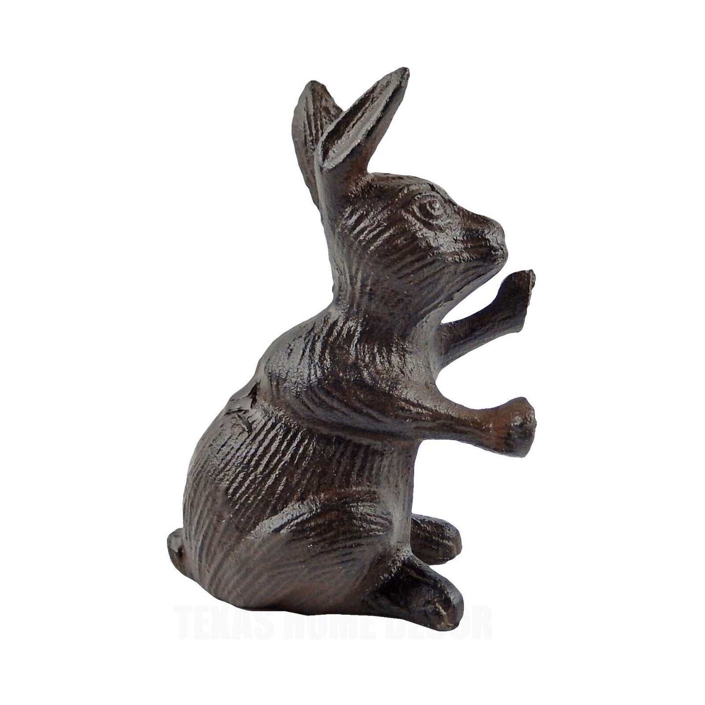 Bunny Rabbit Indoor Cast Iron Doorstop Figurine Bookend Rustic Antique Brown