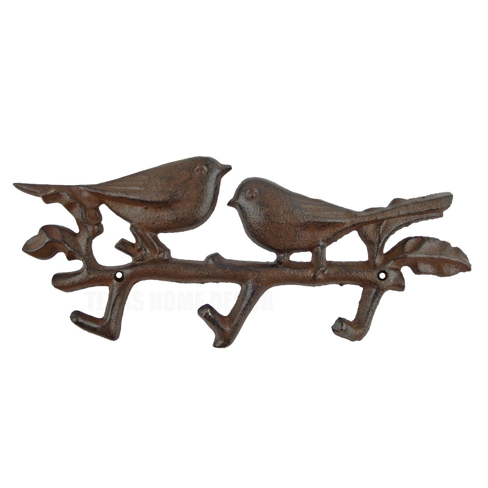 Love Birds On Branch Wall Hook Rack Cast Iron Key Towel Coat