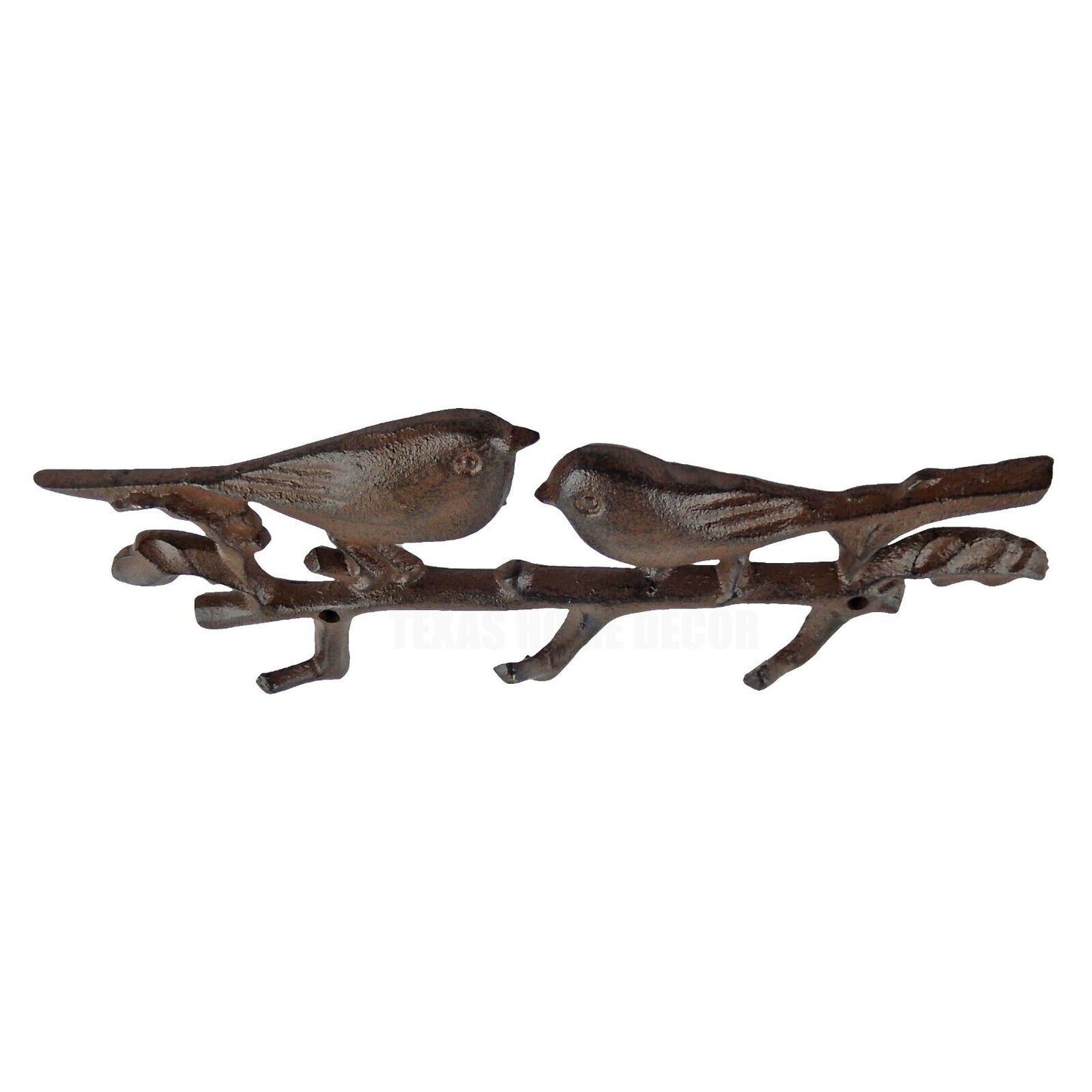 Love Birds On Branch Wall Hook Rack Cast Iron Key Towel Coat Hanger Rustic Brown