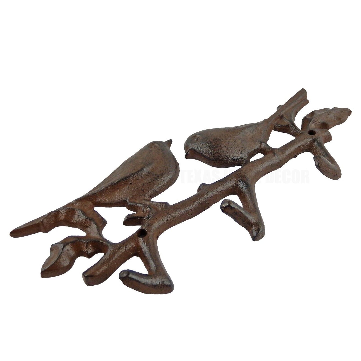 Love Birds On Branch Wall Hook Rack Cast Iron Key Towel Coat Hanger Rustic Brown