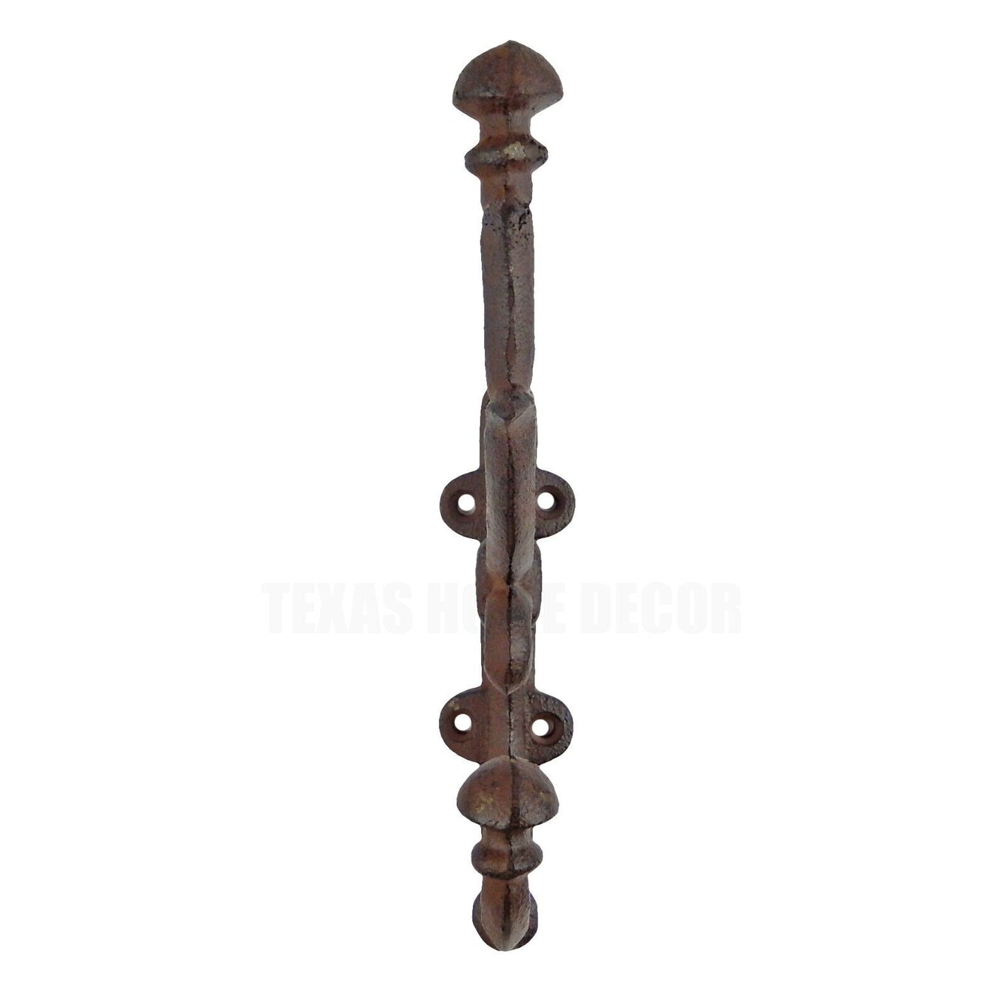 Cast Iron Fancy Vines Double Wall Hook Coat Towel Hanger Rustic Brown