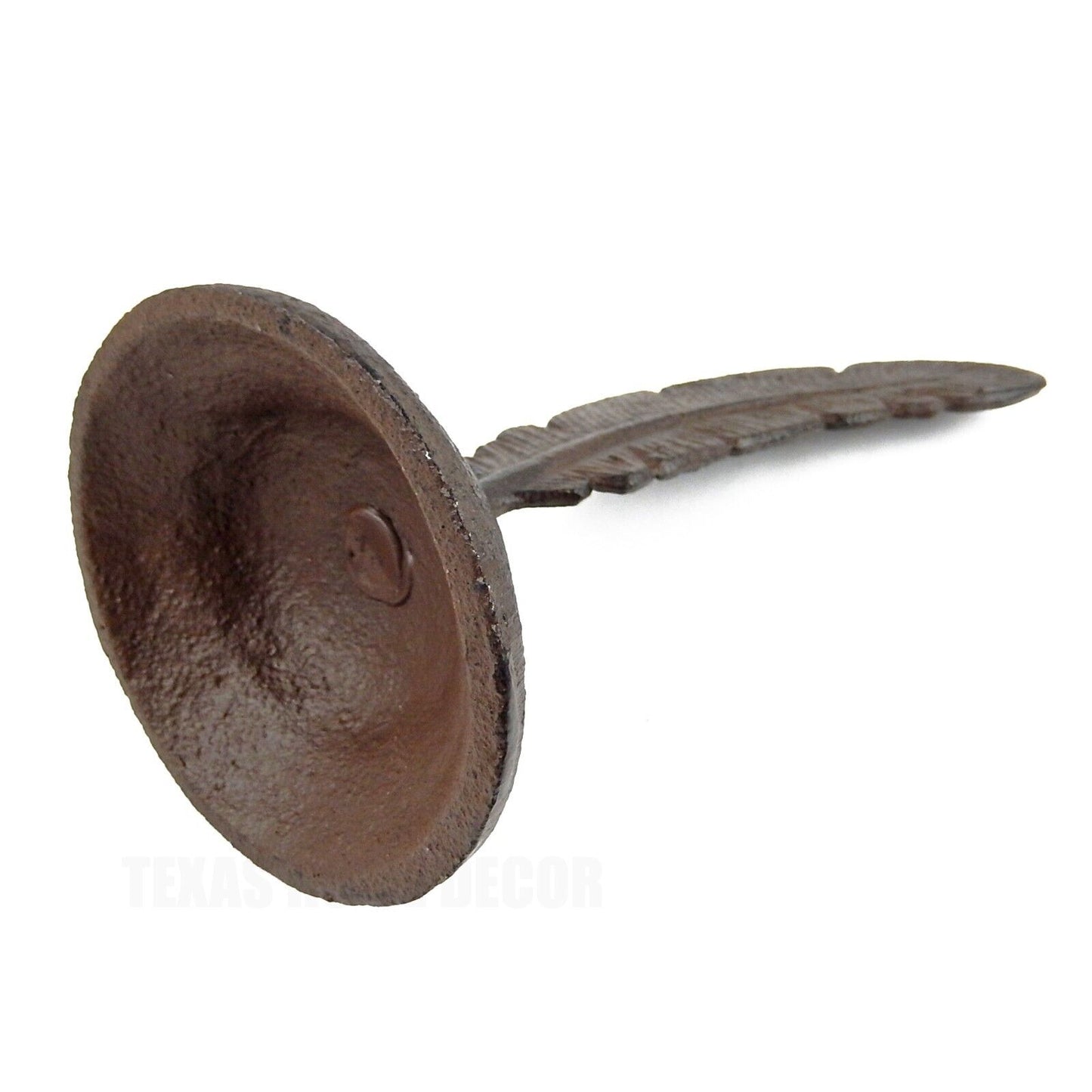 Cast Iron Quill Pen Feather Office Home Decor Shelf Sitter Sculpture Brown