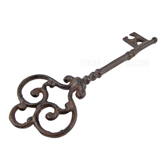 Vintage Style Large Skeleton Church Key Rustic Antique Brown Iron 9 1/2"