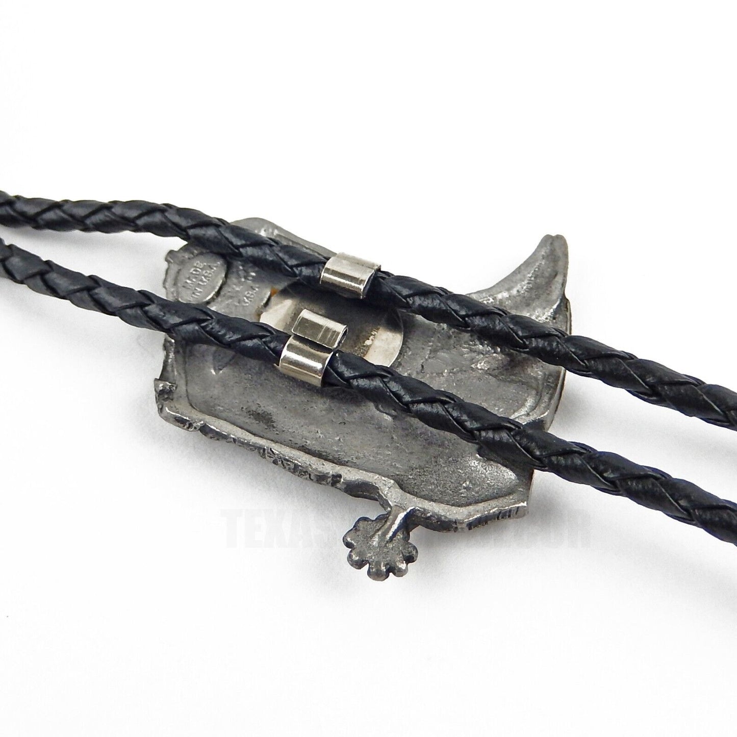 Western Cowboy Boots Floral Bolo Tie Black 36 in Braided Cord Made in USA