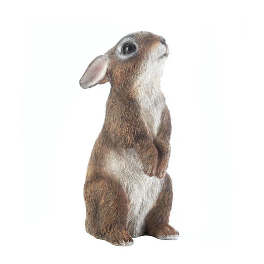 Standing Easter Bunny Rabbit Figurine Statue Brown Hand Painted Polyresin 8"