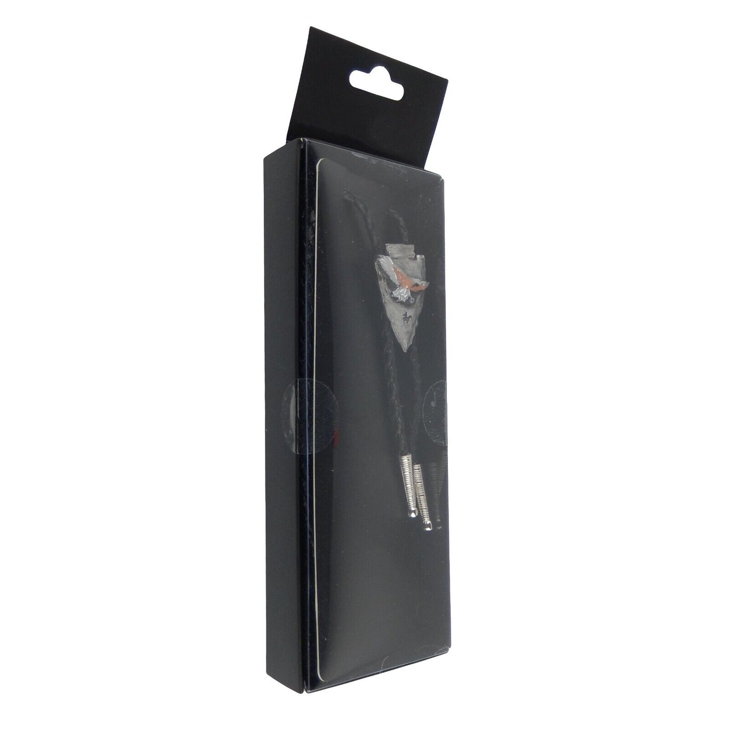 Arrowhead With Flying Eagle Bolo Tie 36 inch Adjustable Cord Antique Silver Tone