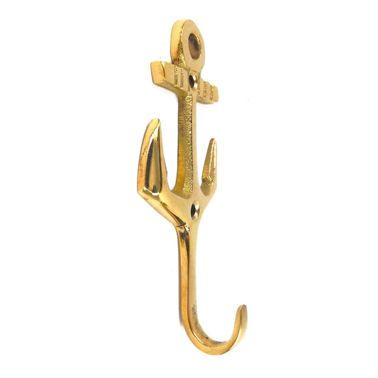 Anchor Navy Wall Hook Solid Brass Key Towel Coat Hanger Nautical Decor 4 1/4 in