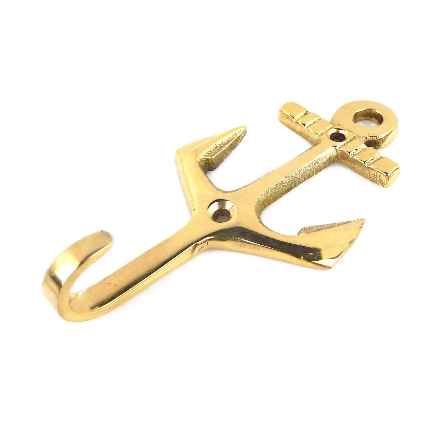 Anchor Navy Wall Hook Solid Brass Key Towel Coat Hanger Nautical Decor 4 1/4 in