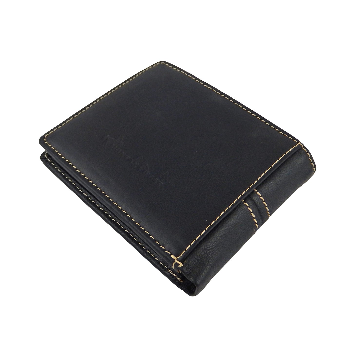 Floral Concho Bi-Fold Men's Wallet Genuine Leather Black Cash Credit Card Photo