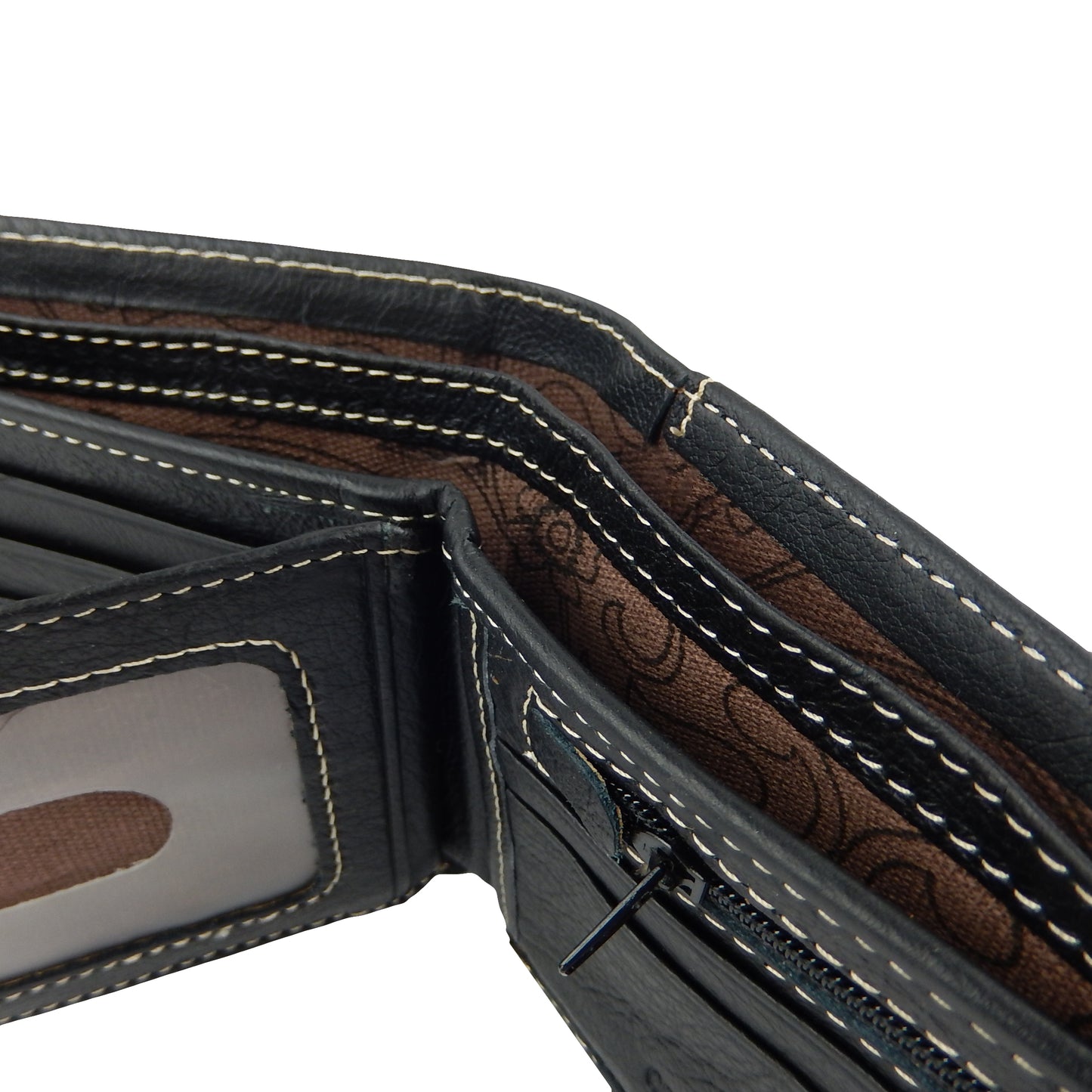Floral Concho Bi-Fold Men's Wallet Genuine Leather Black Cash Credit Card Photo