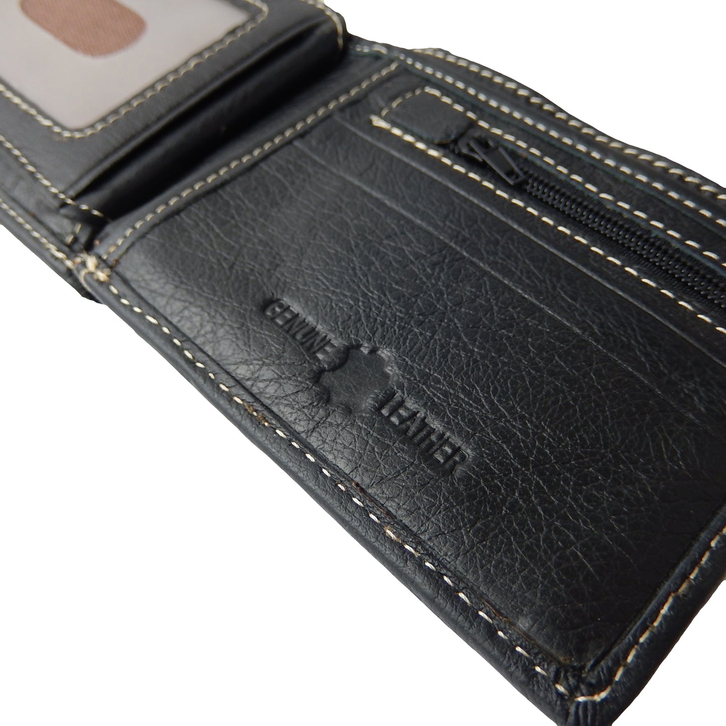 Floral Concho Bi-Fold Men's Wallet Genuine Leather Black Cash Credit Card Photo
