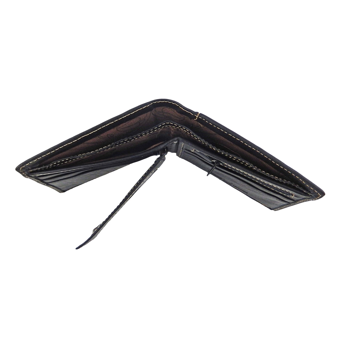 Floral Concho Bi-Fold Men's Wallet Genuine Leather Black Cash Credit Card Photo