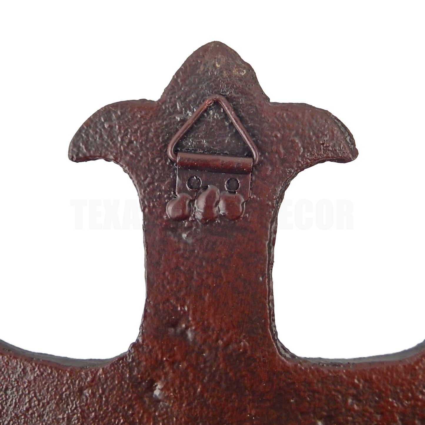 Turquoise Cast Iron Wall Cross Rhinestone Inlay Fleur De Lis Old World Style