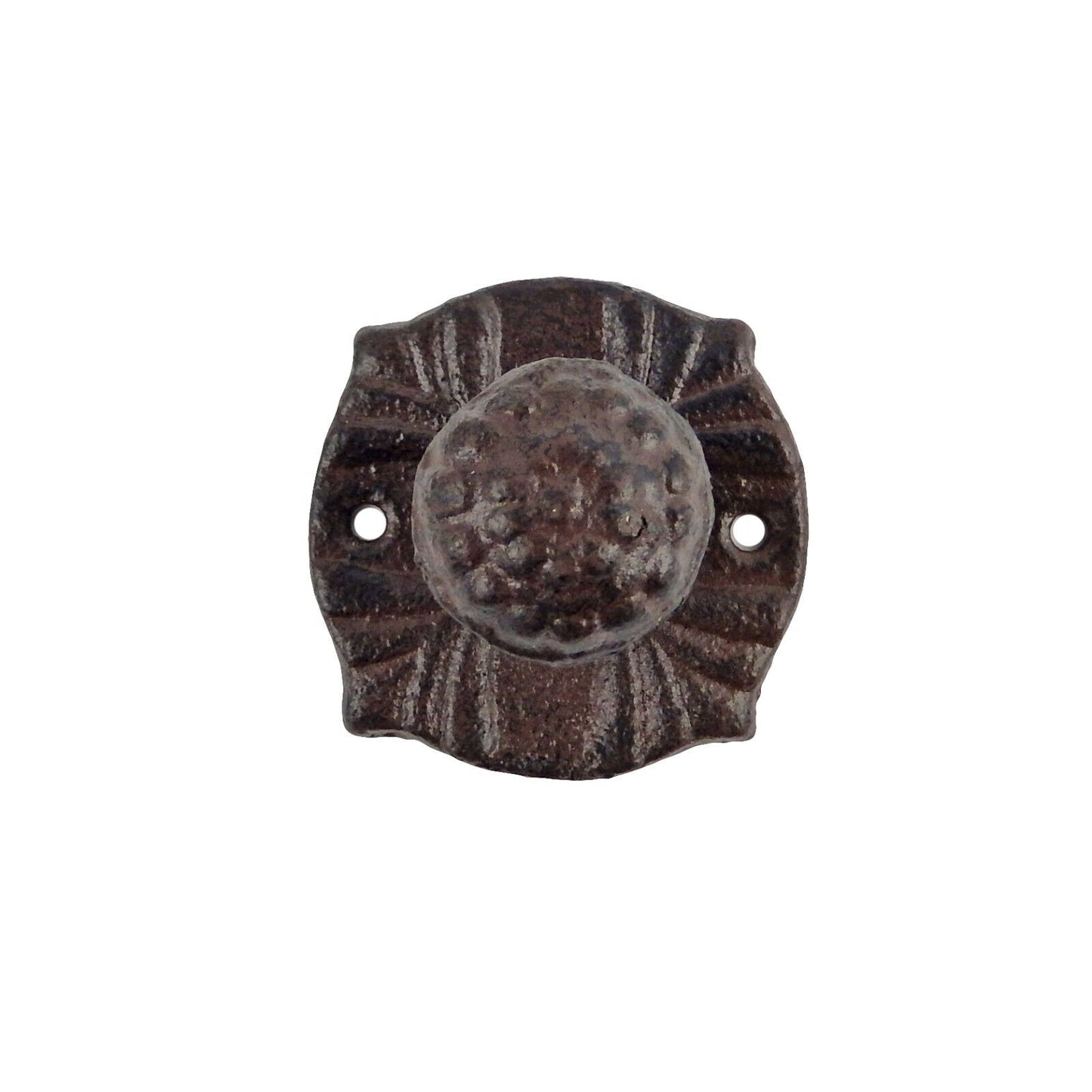 Floral Cast Iron Drawer Knob Pull or Wall Hook Hanger Antique Style Rustic Brown