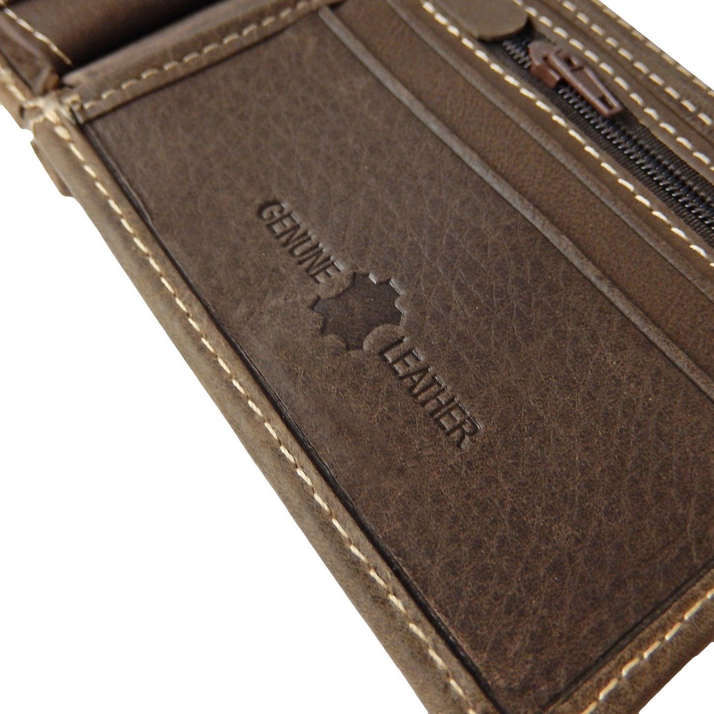 Pistol Concho Men's Wallet Bi-Fold Genuine Leather Real Cow Hair Black Brown