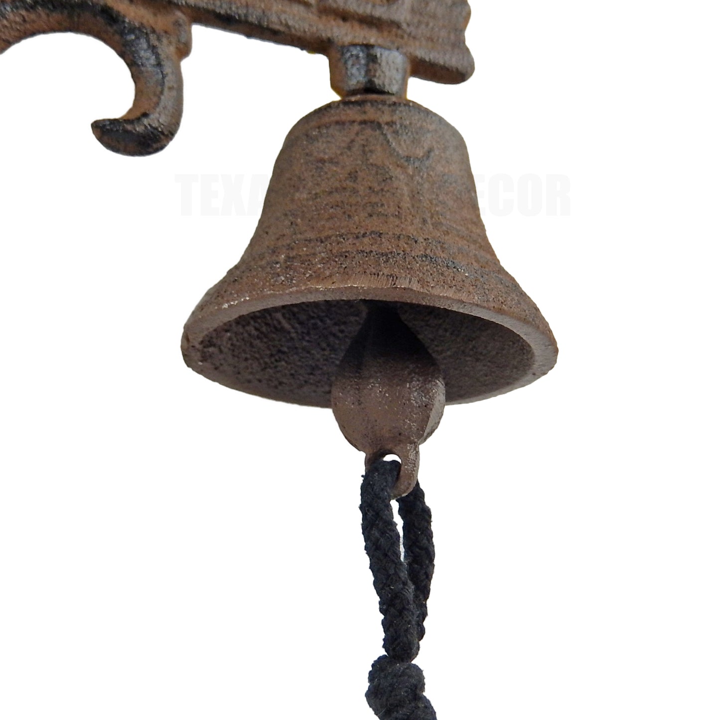 Texas Map Dinner Bell Cast Iron Welcome Western Wall Decor Rustic Brown Finish