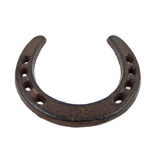 Rustic Lucky Horseshoe Cast Iron Decorative Brown Western Decor 4.5 x 4.5 inch