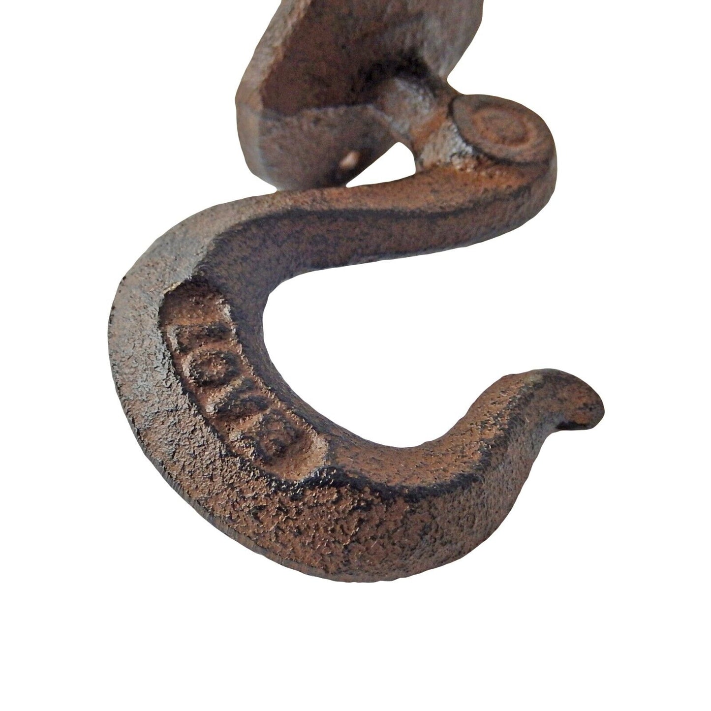 Industrial "Love" Clevis Eye Wall Hook Heavy Duty Cast Iron Antique Brown Look