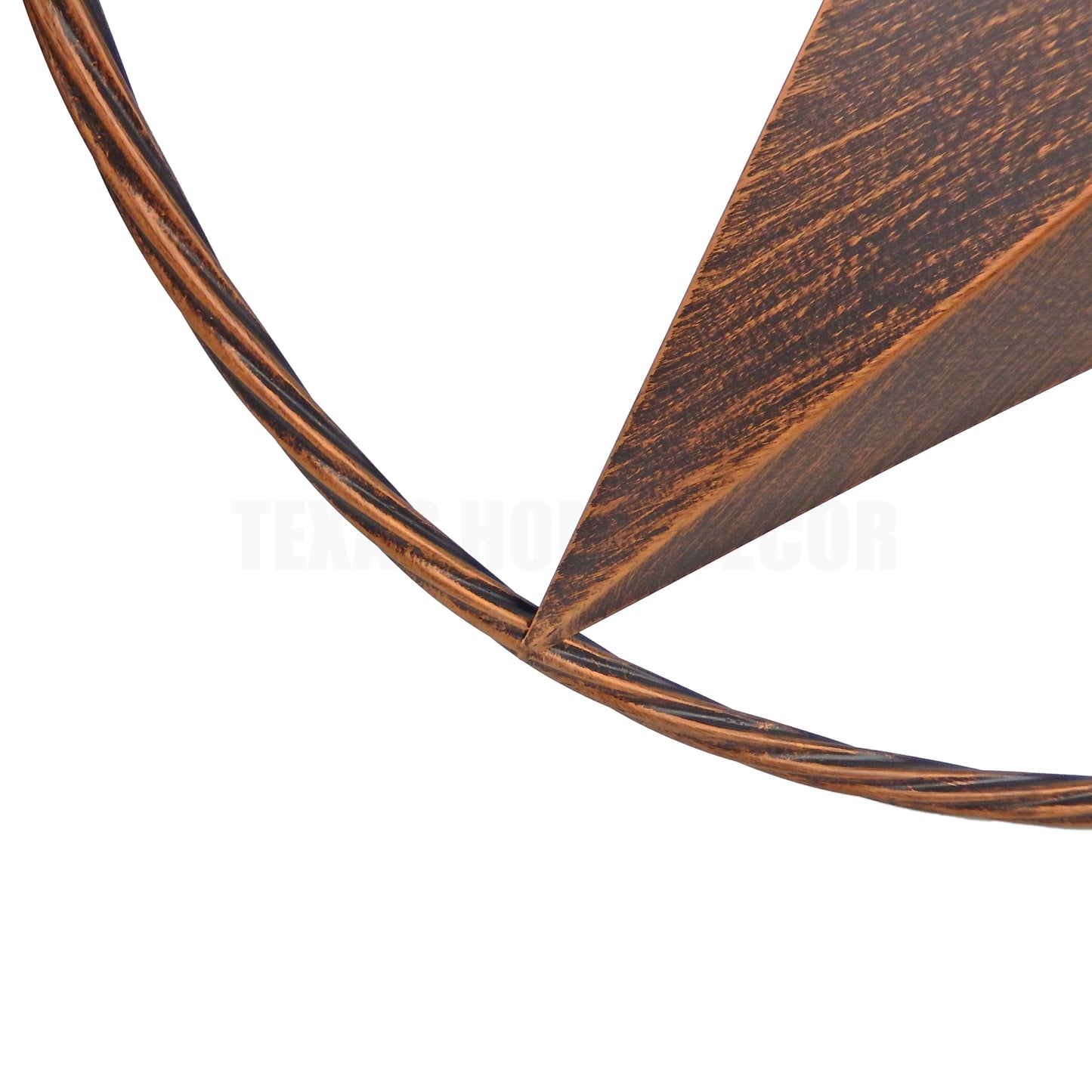 Metal Barn Star Texas Wall Decor With Rope Ring Brushed Copper 12 inch