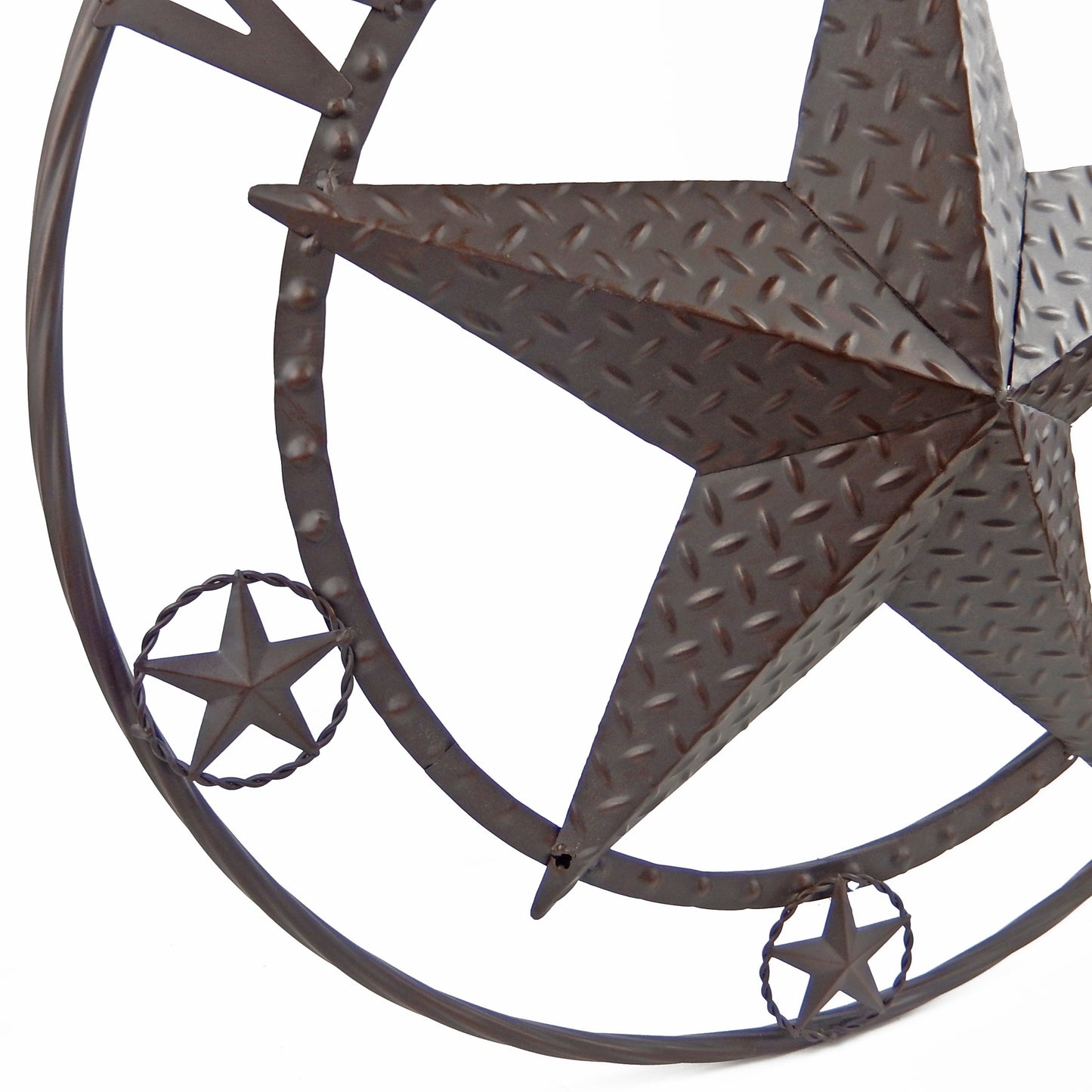 Metal Welcome Barn Star Wall Decor Sign Rope Ring Brown Rustic Western 24 inch