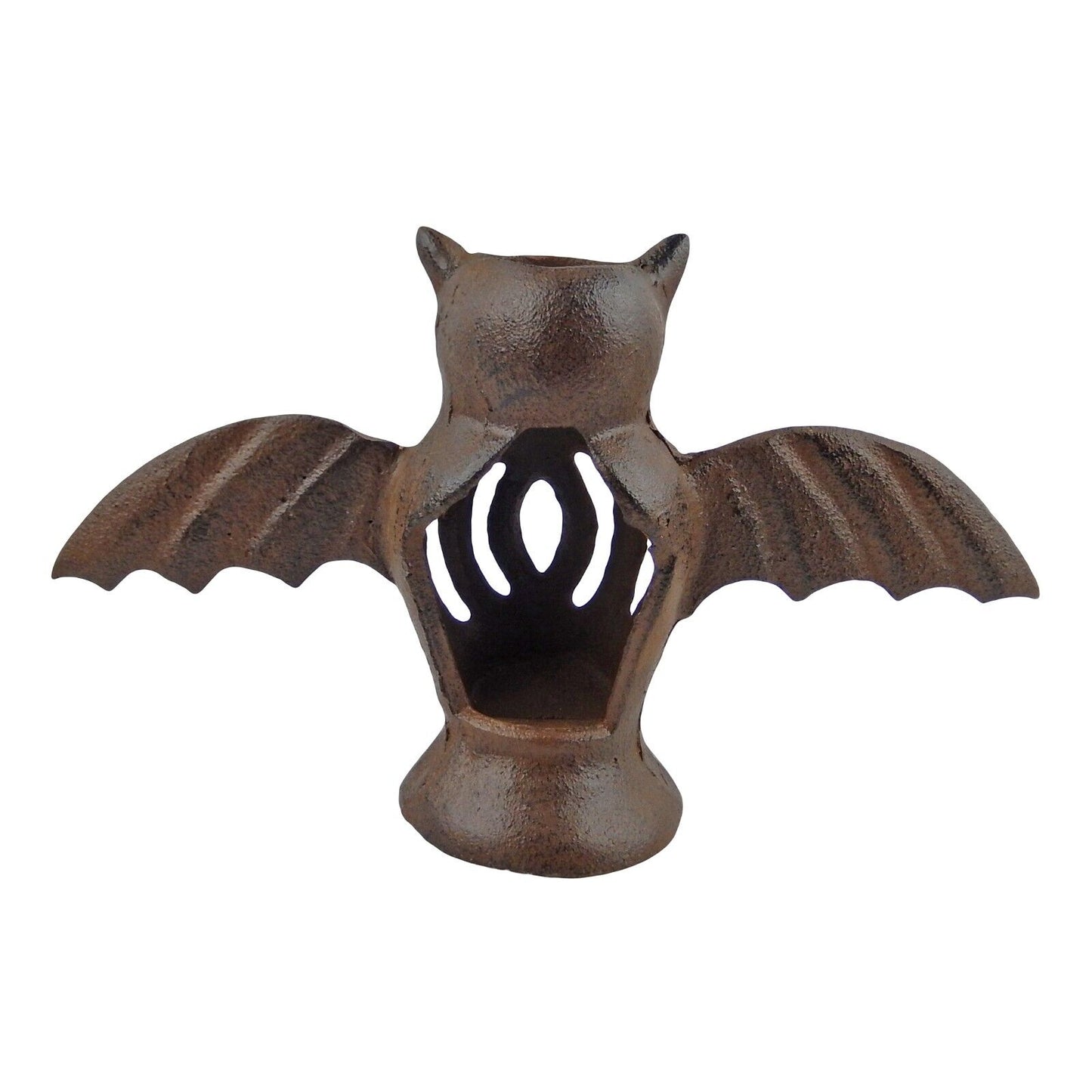 Rustic Cast Iron Bat Candle Holder Halloween Haunted House Home Decor 10 inch