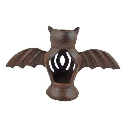 Rustic Cast Iron Bat Candle Holder Halloween Haunted House Home Decor 10 inch