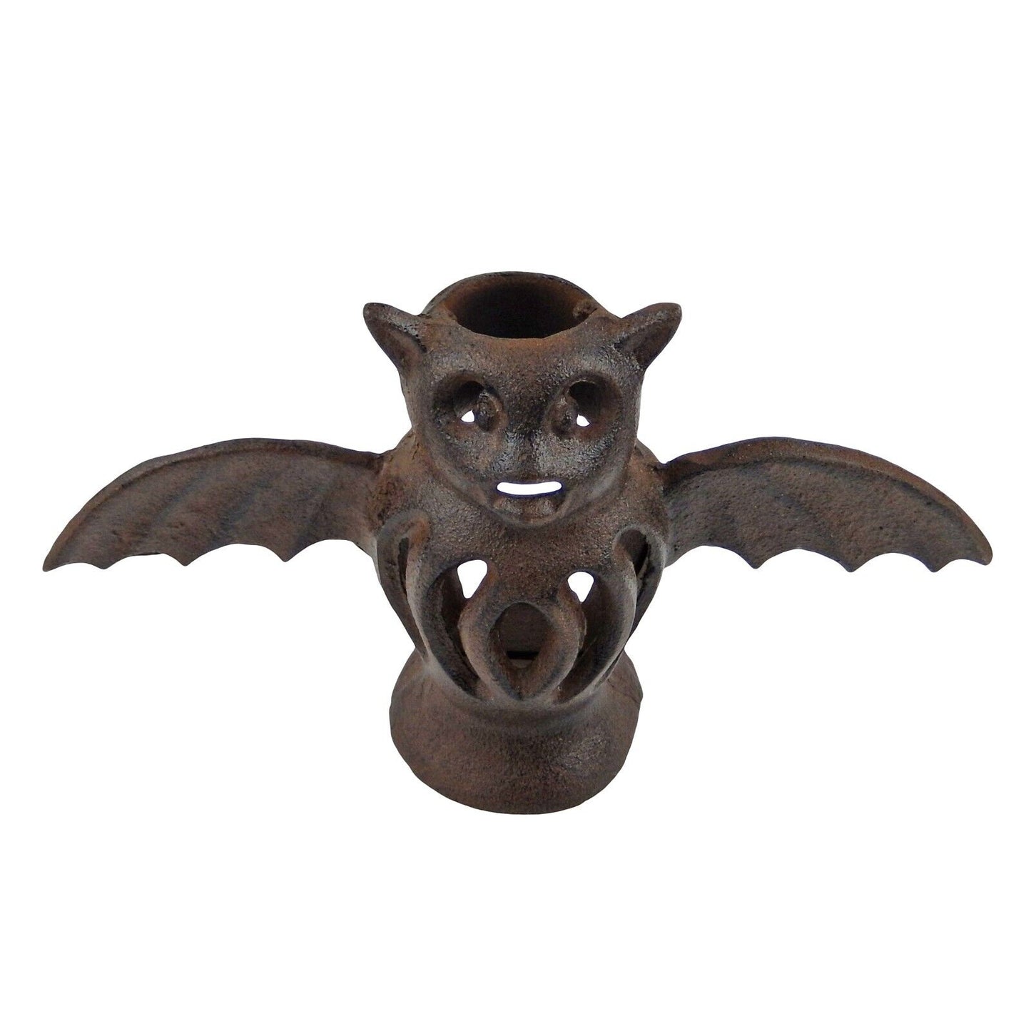 Rustic Cast Iron Bat Candle Holder Halloween Haunted House Home Decor 10 inch